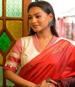 White Dola Silk Designer Blouse