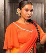 Orange Dola Silk Designer Blouse