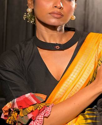 Black Cotton Silk Designer Blouse 3