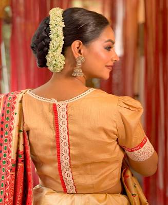 Beige Dola Silk Designer Blouse 1