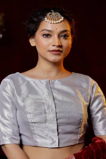 Silver Tissue Designer Blouse
