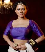 Royal Blue Dupion Silk Designer Blouse