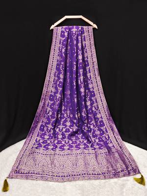 Trendmalls Women's Banarasi Silk Ethnic Motiff Design Dupatta 2