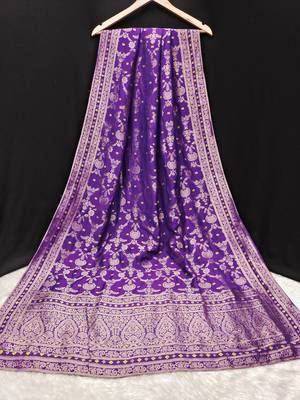 Trendmalls Women's Banarasi Silk Ethnic Motiff Design Dupatta 4