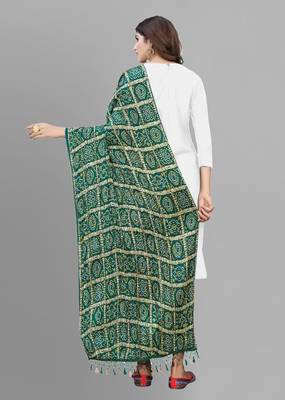 Trendmalls Women's Bandhej Chinon Silk Dupatta 1