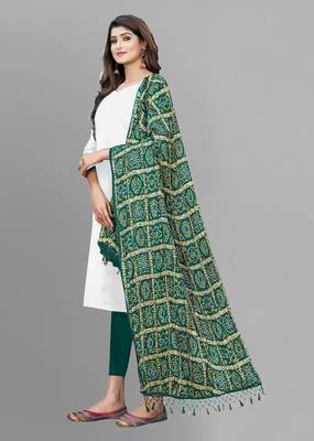 Trendmalls Women's Bandhej Chinon Silk Dupatta 2