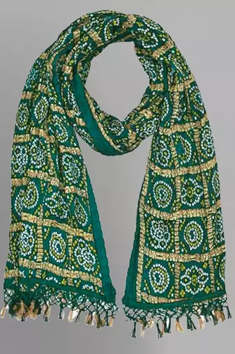 Trendmalls Women's Bandhej Chinon Silk Dupatta