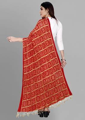 Trendmalls Women's Bandhej Chinon Silk Dupatta 1