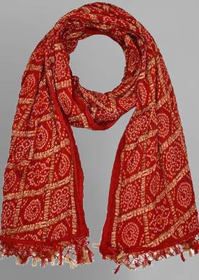 Trendmalls Women's Bandhej Chinon Silk Dupatta 2