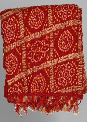 Trendmalls Women's Bandhej Chinon Silk Dupatta 4