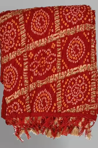Trendmalls Women's Bandhej Chinon Silk Dupatta
