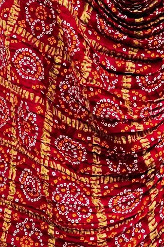 Trendmalls Women's Bandhej Chinon Silk Dupatta