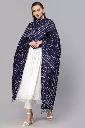 Trendmalls Women's Bandhej Chinon Silk Dupatta