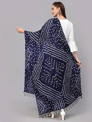 Trendmalls Women's Bandhej Chinon Silk Dupatta 2
