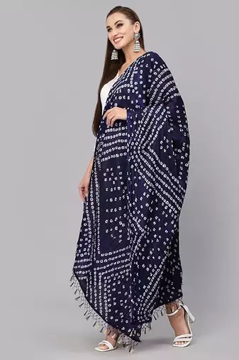 Trendmalls Women's Bandhej Chinon Silk Dupatta