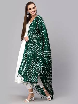 Trendmalls Women's Bandhej Chinon Silk Dupatta 3