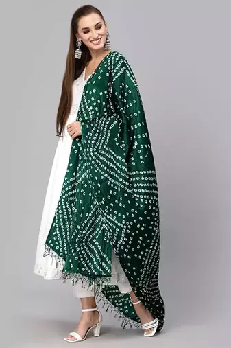 Trendmalls Women's Bandhej Chinon Silk Dupatta