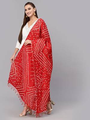Trendmalls Women's Bandhej Chinon Silk Dupatta 3