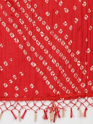 Trendmalls Women's Bandhej Chinon Silk Dupatta 4
