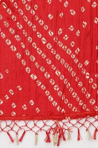 Trendmalls Women's Bandhej Chinon Silk Dupatta