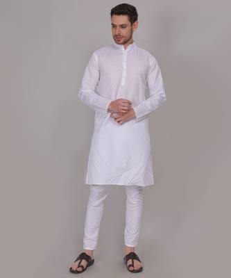 White self weaving cotton straight kurta 2