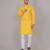 Mustard self weaving cotton straight kurta