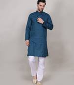Rama self weaving cotton straight kurta