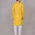 Mustard self weaving cotton straight kurta