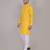 Mustard self weaving cotton straight kurta