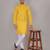 Mustard self weaving cotton straight kurta