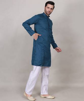 Rama self weaving cotton straight kurta 4
