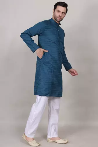 Rama self weaving cotton straight kurta
