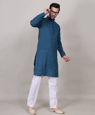 Rama self weaving cotton straight kurta 5