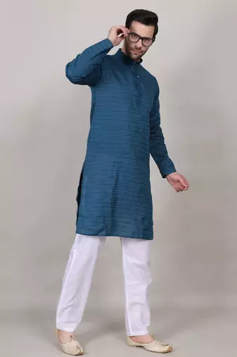 Rama self weaving cotton straight kurta