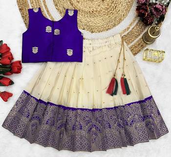 Baby Girls Readymade South Indian Pattu Pavadai Lehenga Choli Set For Kids 2