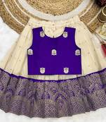 Baby Girls Readymade South Indian Pattu Pavadai Lehenga Choli Set For Kids