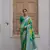 Green banarasi silk blend weaving saree with zari woven fancy tassels