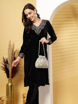 dangle silver & pastel multi vermicular embellished faux silk potli 9