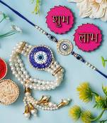 Evil Eye Rakhi For Bhaiya Bhabhi With Shubh Labh Sticker