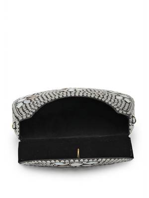 mosaic silver mosaic embellished metal clutch 7