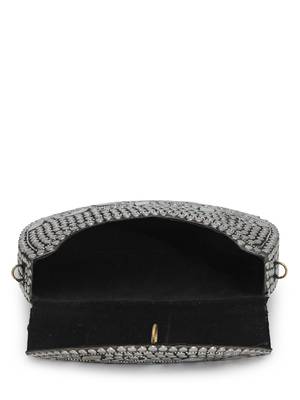 mosaic silver mosaic embellished metal clutch 7