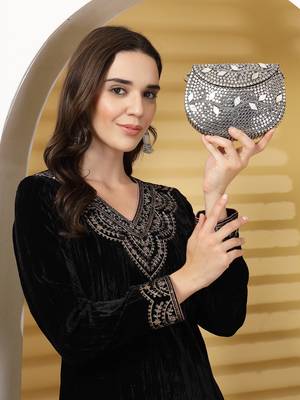 mosaic silver mosaic embellished metal clutch 9