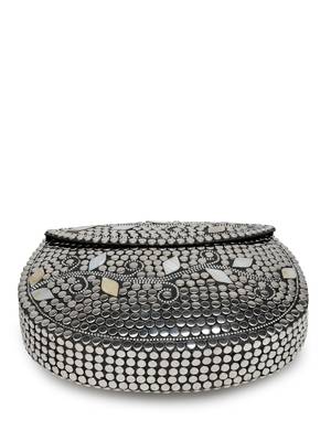 mosaic silver mosaic embellished metal clutch 11