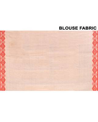Off white tussar silk saree with blouse piece 3