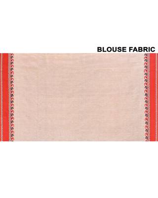 Off white tussar silk jamdani saree with blouse piece 2