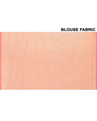 peach sequin work soft pure cotton saree with blouse piece 2