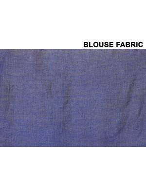 blue sequin work soft pure cotton saree with blouse piece 2