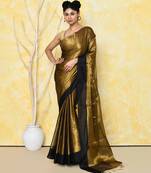 gold organic tissue saree with blouse piece