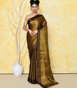 gold organic tissue saree with blouse piece