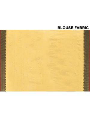 gold organic tissue saree with blouse piece 5